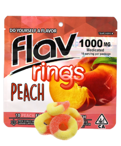 Flav Edibles Peach Rings 1000mg (THC Gummies)