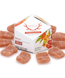 Wyld Delta 9 / CBD Restore Gummies – Pomegranate – 10 Count (100 mg Delta 9 THC + 100 mg CBD Total)