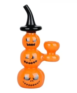 Halloween Pumpkin Pile Up Glass Bubbler - 5.75"
