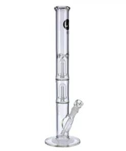 LA Pipes Straight Ice Bong with Double Showerhead Percolator | 20 Inch